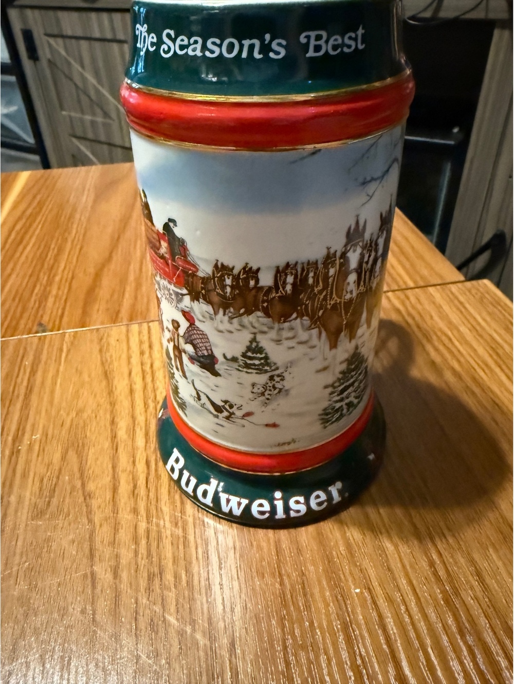 Budweiser Season's Best Holiday Ceramic Beer Stein Mug